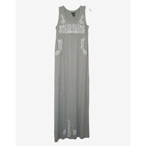 NWT Chelsea & Theodore Boho Embroidered Sleeveless Maxi Dress Size S
